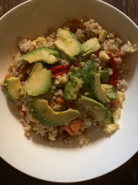 Low-Calorie Avocado And Egg Fried Rice